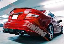 Mercedes C-klasse W204 2007–2015 Achterdiffuser DPT (2007-2011, voor AMG SD, hoogglans zwart) foto 2