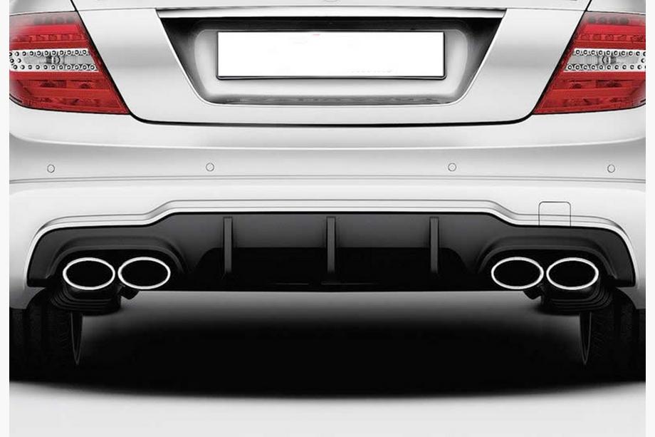 Mercedes C-klasse W204 2007–2015 Achterdiffuser DPT (2011-2014, voor AMG SD, glans zwart) Image