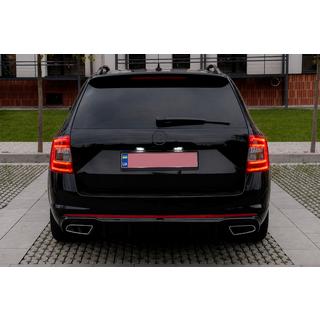 Achterdiffuser DPT V-2 (LB/SW, hoogglans zwart) Skoda Octavia III A7 2013–2019 foto 3