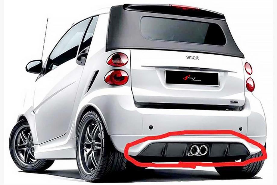 Smart 2014– Achterdiffuser DPT (hoogglans zwart) Image
