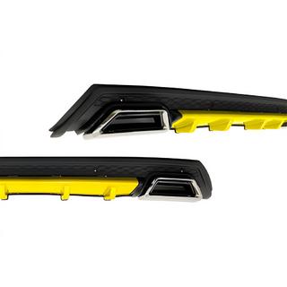 Universele achterdiffuser DPT V-10 (ABS) (geel + hoogglans zwart)