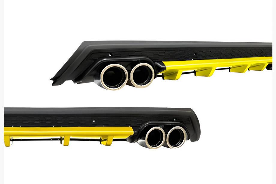 Universele achterdiffuser DPT V-14 (ABS) (geel + zwart hoogglans) Foto 1