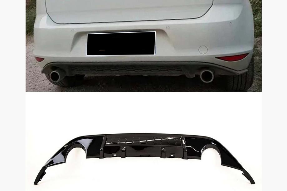 Volkswagen Golf 7/E-Golf 2012–2020 Achterdiffuser DPT V-3 (voor GTI, 2012-2017, hoogglans zwart) Foto 1