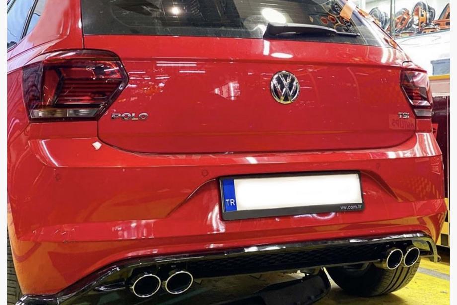 Volkswagen Polo 2017– Achterdiffuser DPT V-1 (hoogglans zwart) Image