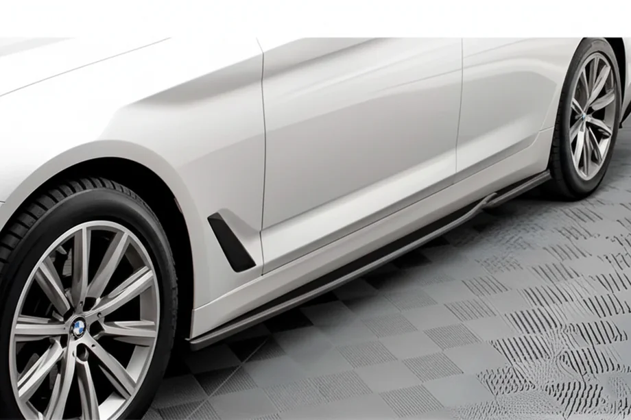BMW 5 Serie G30/G31 2017–2023 DPT V-2 dorpel extensions (voor M-Sport/M5 dorpels, hoogglans zwart) Foto 1