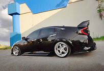 Honda Civic Sedan X 2016–2021 DPT V-4 side skirts (hoogglans zwart) foto 3