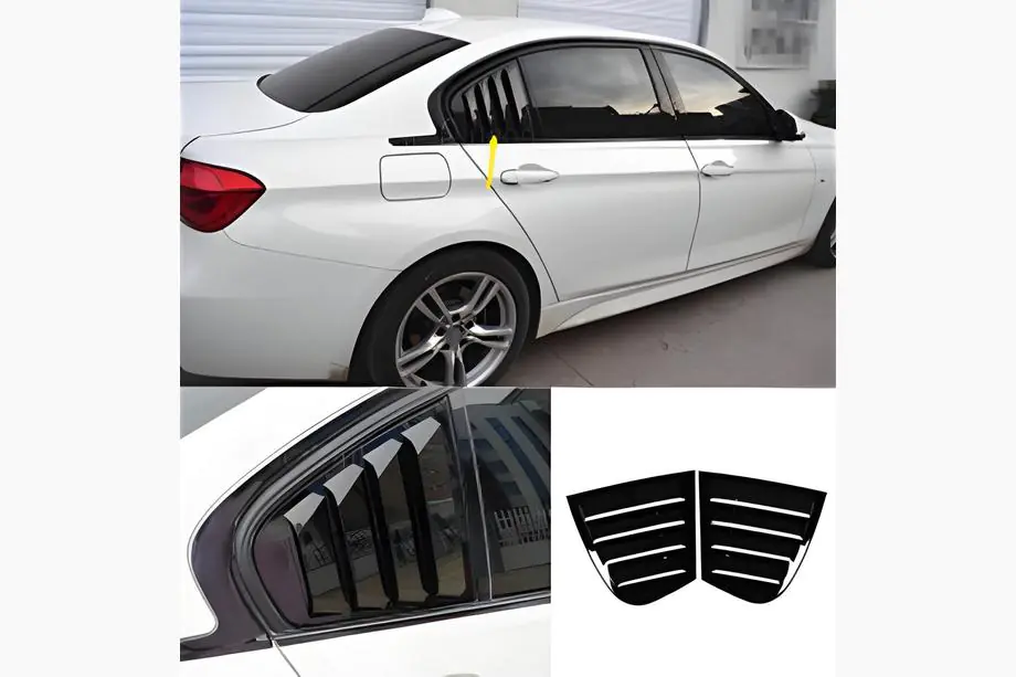 BMW 3 Serie F30/F31 2012–2019 Sierlijsten voor achterruiten DPT (glanzend zwart, 2 stuks) Image