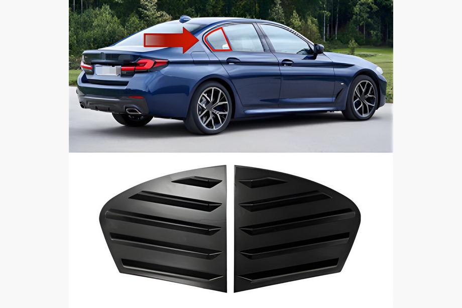 BMW 5 Serie G30/G31 2017–2023 Sierlijsten voor achterruiten DPT (glanzend zwart, 2 stuks) Image