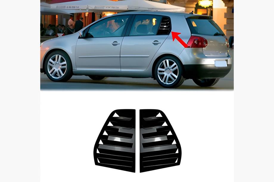Volkswagen Golf 5 2003–2009 Sierlijsten voor achterruiten DPT (glanzend zwart, 2 stuks) Image