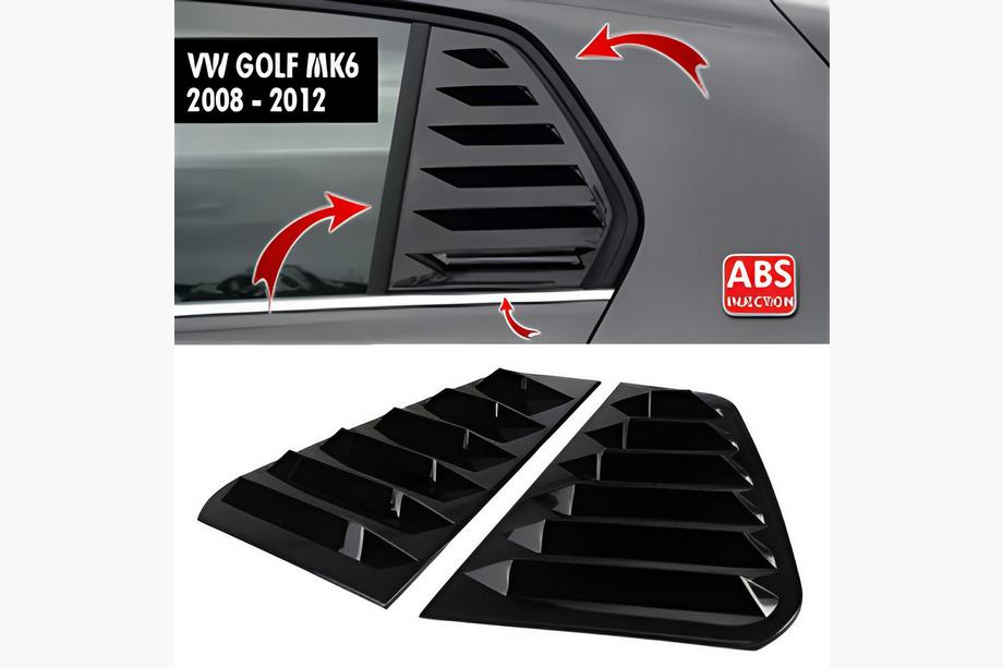 Volkswagen Golf 6 2008–2014 Achterruit covers DPT V-2 (hoogglans zwart, 2 stuks) Image