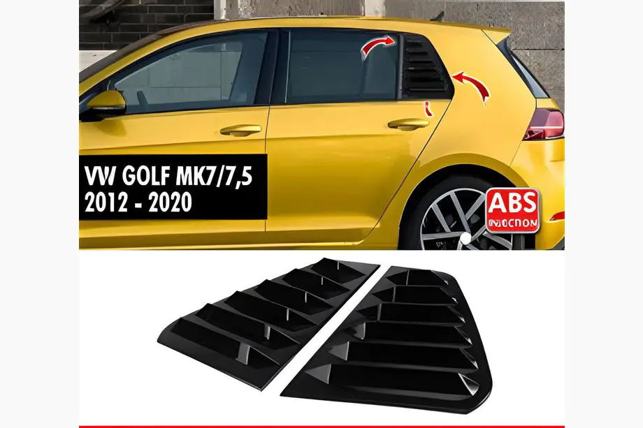 Volkswagen Golf 7/E-Golf 2012–2020 Achterzijruit covers DPT V-1 (glans zwart, 2 stuks) Foto 1