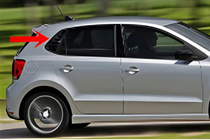 Volkswagen Polo 2010–2017 Sierlijsten voor achterruiten DPT (glanzend zwart, 2 stuks) foto 1