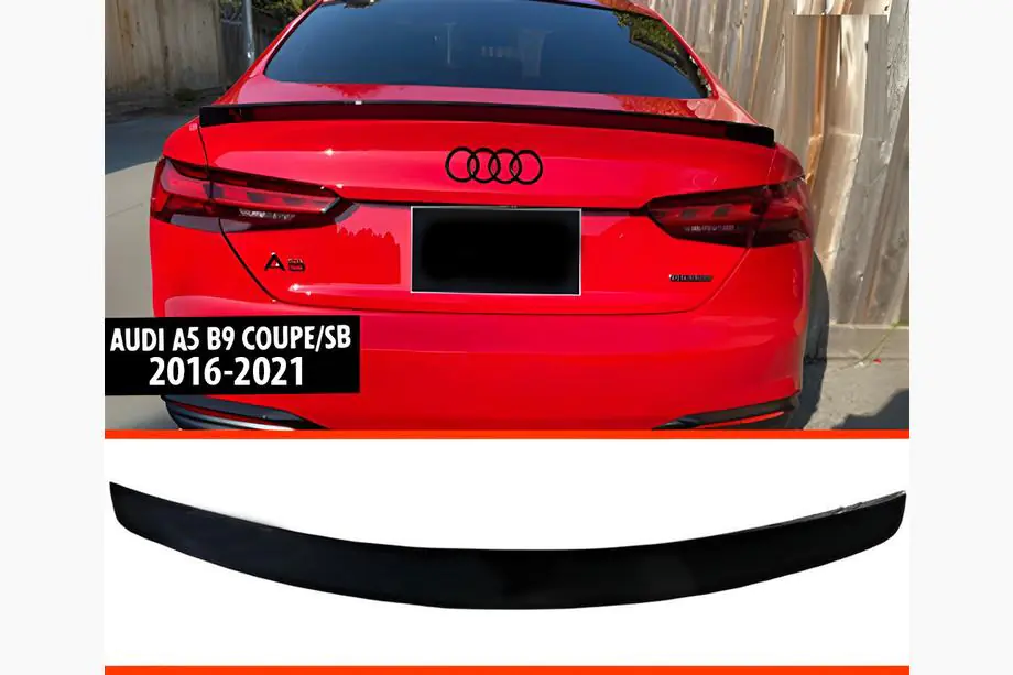 Audi A5 2016–2025 DPT V-2 spoiler (2016-2021, Coupe/Sedan, hoogglans zwart) Foto 1