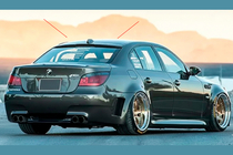 BMW 5 Serie E60/E61 2003–2010 DPT V-2 spoiler (hoogglans zwart) foto 1