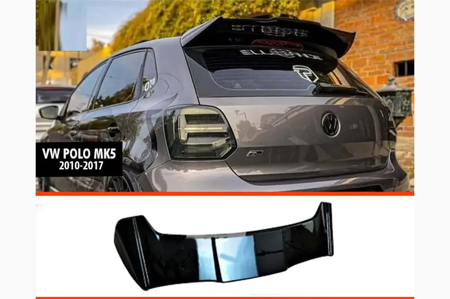 Volkswagen Polo 2010–2017 DPT V-1 spoiler (HB, hoogglans zwart) Image