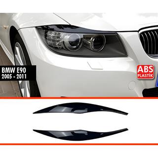 DPT koplampwimpers (2 stuks, zwart hoogglans) BMW 3-serie E90/E91 2005–2011 foto 1