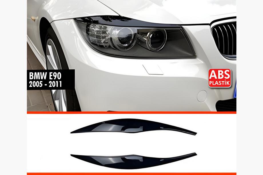 BMW 3-serie E90/E91 2005–2011 DPT koplampwimpers (2 stuks, zwart hoogglans) Image