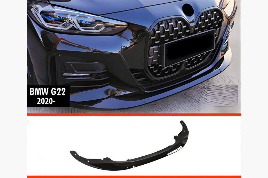 BMW 4-serie G22/23/26 2020– Voorlip spoiler DPT V-2 (voor G22/G23, hoogglans zwart) Image