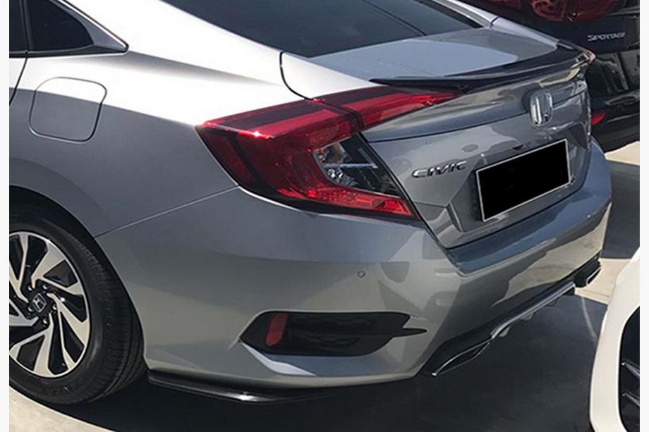 Honda Civic Sedan X 2016–2021 Achterste FLAP opzetstukken DPT (glanzend zwart) Image