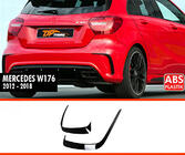 Mercedes A-Klasse W176 2012–2018 DPT achterspoiler afdekkappen (glans zwart) foto 1
