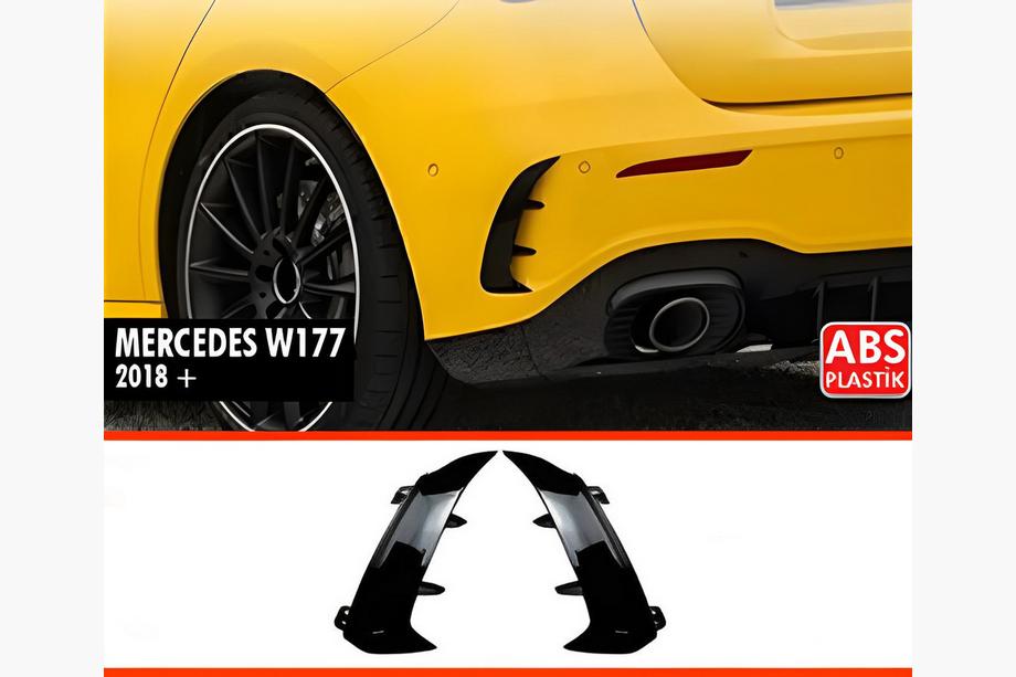 Mercedes A-Klasse W177 2018– DPT achterspoiler afdekkappen (glans zwart) Image