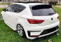 Seat Leon 2013–2020 Canards voor achterbumper DPT (2017-2020, 2 stuks, hoogglans zwart) foto 1