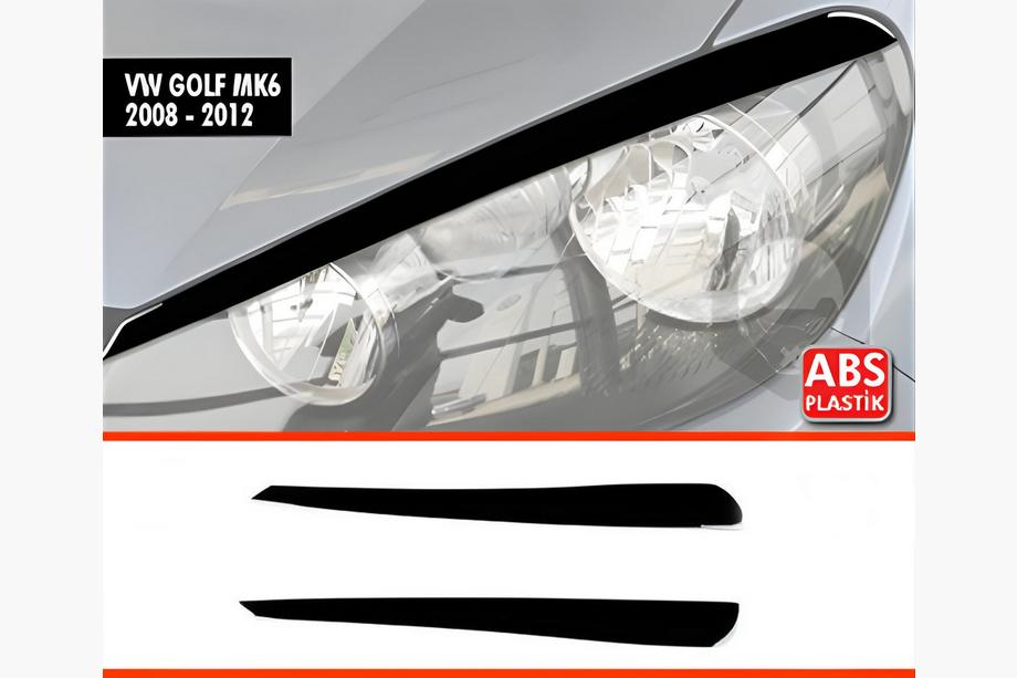 Volkswagen Golf 6 2008–2014 DPT koplampwimpers (2 stuks, zwart hoogglans) Image