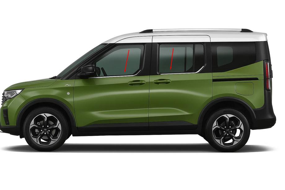 Ford Courier 2023– RVS raamlijsten voor ramen Omsa Line (4 stuks) Image