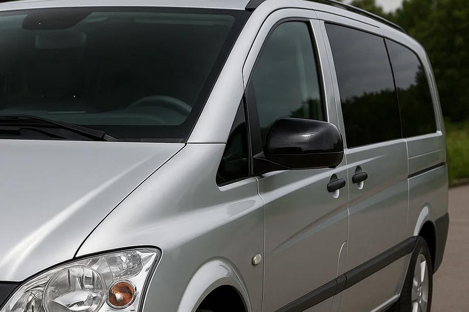 Mercedes Vito W639 2004–2014 Spiegelkappen Zwart (2010-2014, RVS) Image