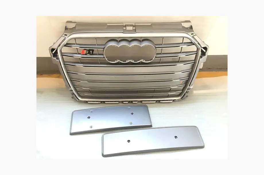 Audi A1 2010–2018 Voorgrille S-style (2014-2018, grijs met chroom) Image