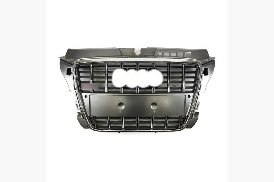 Audi A3 2003–2012 Voorgrille S-style (2008-2012, grijs met chroom) Image