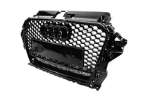 Audi A3 2012–2020 RS-stijl grille met Quattro-logo (2012-2016, zwart) foto 2