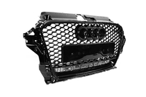 Audi A3 2012–2020 RS-stijl grille met Quattro-logo (2012-2016, zwart) foto 3