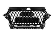Audi A3 2012–2020 RS-stijl grille met Quattro-logo (2012-2016, zwart) foto 4