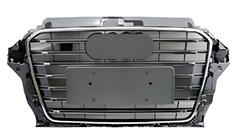 Audi A3 2012–2020 RS-stijl voorgrille (2012-2016, grijs met chroom) foto 1