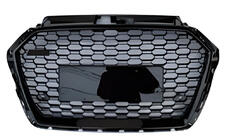 Audi A3 2012–2020 RS-style voorgrille (2016-2020, zonder logo, zwart) foto 1