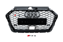 Audi A3 2012–2020 RS-style voorgrille (2016-2020, zwart/grijs) foto 1