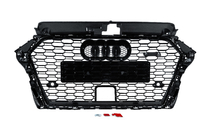 Audi A3 2012–2020 RS-style voorgrille (2016-2020, zwart/grijs) foto 4