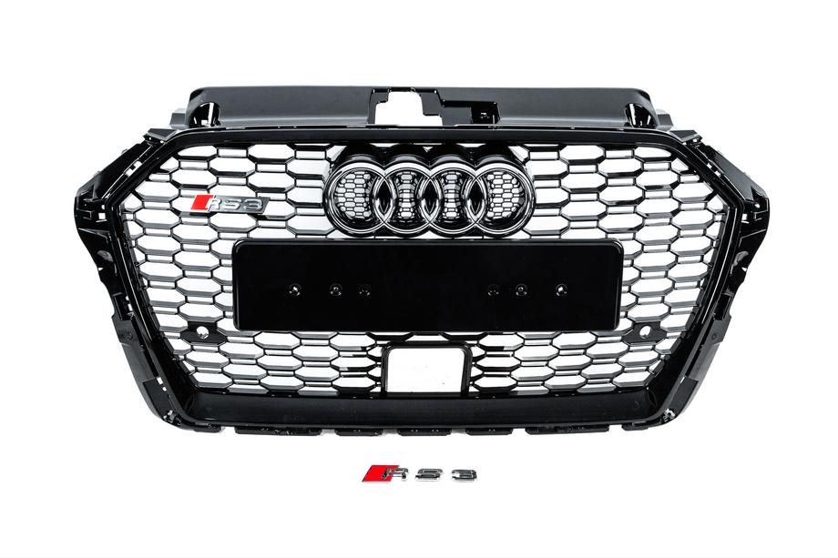 Audi A3 2012–2020 RS-style voorgrille (2016-2020, zwart/grijs) Image