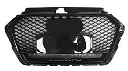 Audi A3 2012–2020 RS-style voorgrille met Quarrto-opschrift (2016-2020, zwart) foto 1