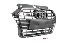 Audi A3 2012–2020 Voorgrille S-style (2016-2020, grijs met chroom) foto 3