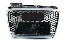 Audi A4 B7 2004–2008 Voorgrille RS-style V-1 (zwart met chroom) foto 1
