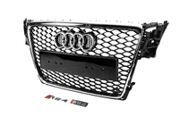 Audi A4 B8 2007–2015 RS-style V-2 voorgrille (2007-2011, zwart met chroom) foto 2