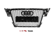 Audi A4 B8 2007–2015 RS-style V-2 voorgrille (2007-2011, zwart met chroom) foto 4