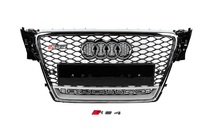 Audi A4 B8 2007–2015 Voorgrille met Quattro-logo, RS-style (2007-2011, zwart) foto 1
