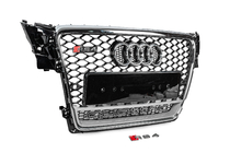 Audi A4 B8 2007–2015 Voorgrille met Quattro-logo, RS-style (2007-2011, zwart) foto 3