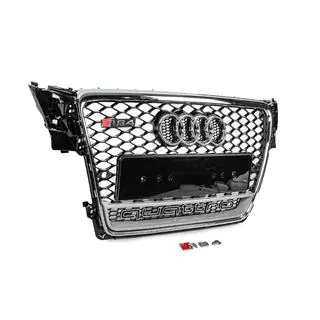 Voorgrille met Quattro-logo, RS-style (2007-2011, zwart) foto 3