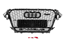 Audi A4 B8 2007–2015 Voorgrille zwart RS-stijl met Quattro-opschrift (2012-2015) foto 4