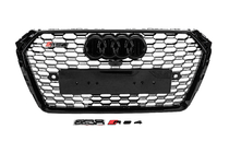 Audi A4 B9 2015–2024 Voorgrille in RS-stijl met Quattro-opschrift (2015-2019, zwart) foto 1