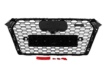 Audi A4 B9 2015–2024 Voorgrille in RS-stijl met Quattro-opschrift (2015-2019, zwart) foto 4
